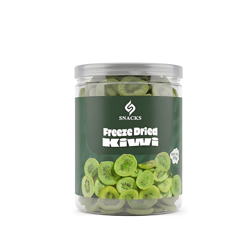 شرائح كيوي مجفف بالتبريد أخضر مقرمش – محمصة سناكس (freeze dried kiwi slices)