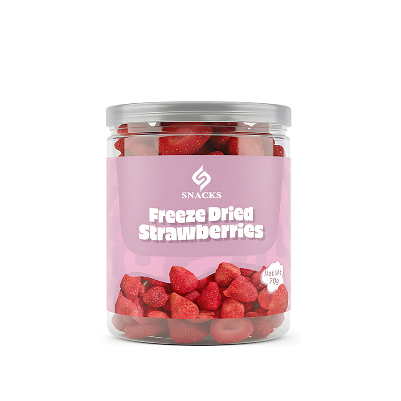 شرائح فراولة مجففة بالتبريد حمراء مقرمشة – محمصة سناكس(freeze dried strawberry slices)