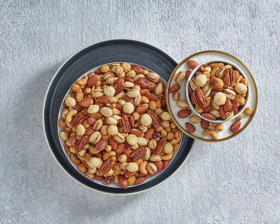 An assortment of salted nuts